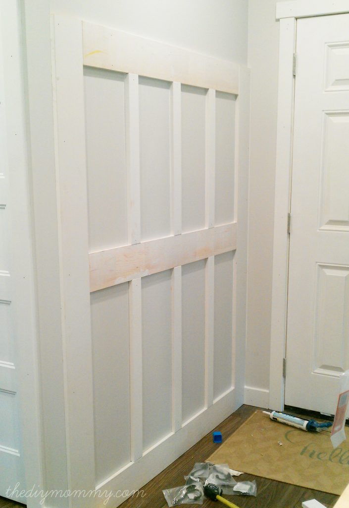 Build a DIY Board and Batten Hook Wall - The DIY Mommy