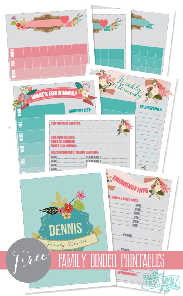 Make a Household Organization Binder (With Free Floral Family Binder ...