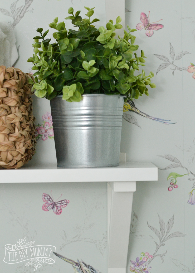 A DIY Powder Room Makeover with Chinoiserie Inspired Bird & Floral Wallpaper and Board and Batten Trim