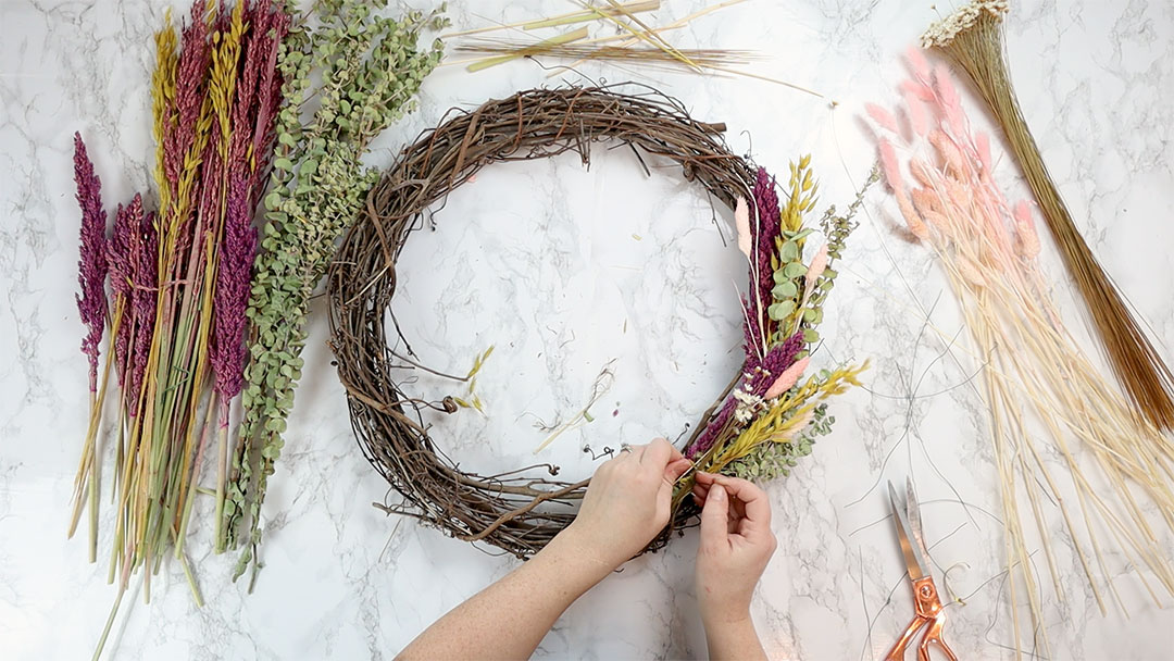 A dried floral wreath is a beautiful addition to your home decor. Making one is easy and fun! Here's how.