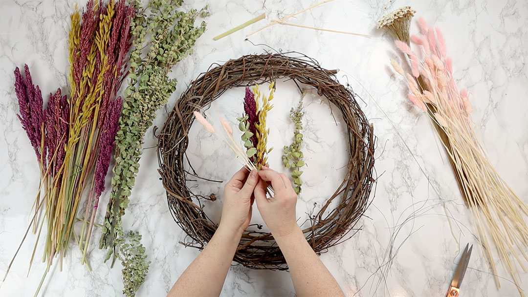 A dried floral wreath is a beautiful addition to your home decor. Making one is easy and fun! Here's how.
