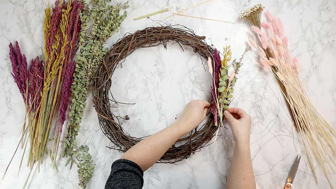 A dried floral wreath is a beautiful addition to your home decor. Making one is easy and fun! Here's how.