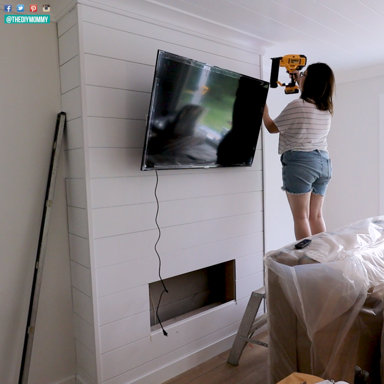 How to Build a DIY Electric Fireplace and TV Wall - Cozy DIY Home