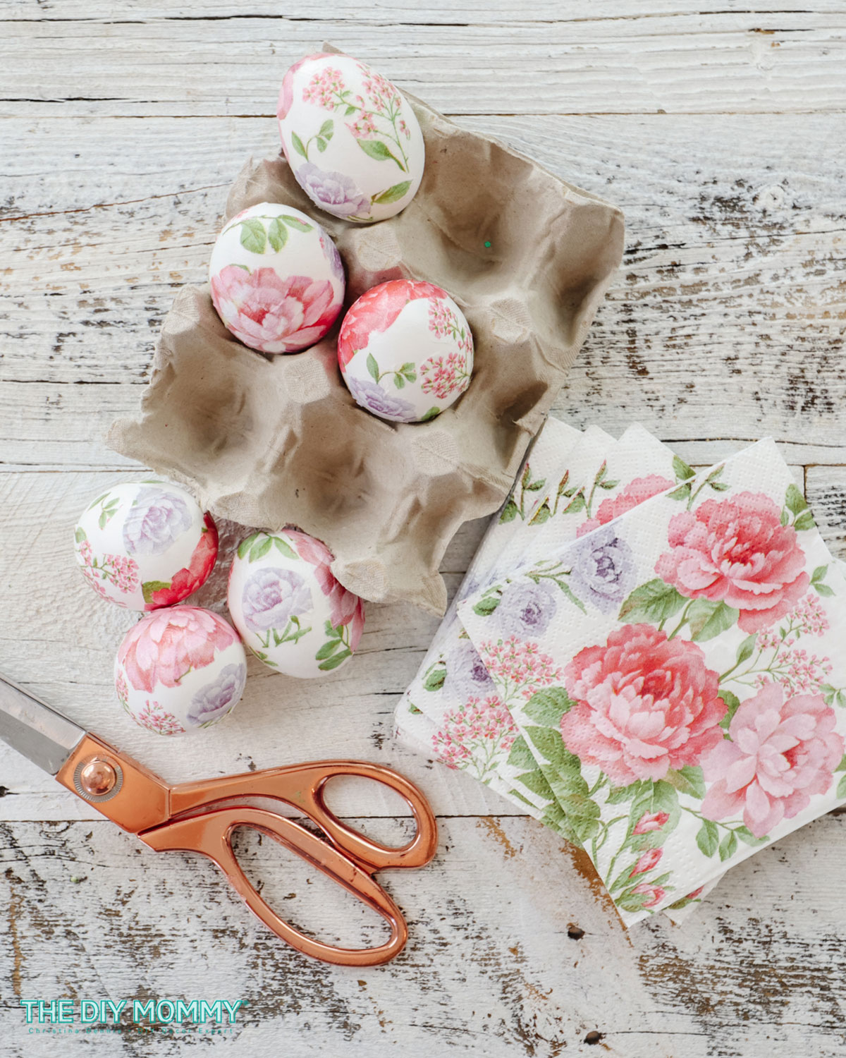 The Easy Way to Decorate Easter Eggs with Paper Napkins - Cozy DIY Home